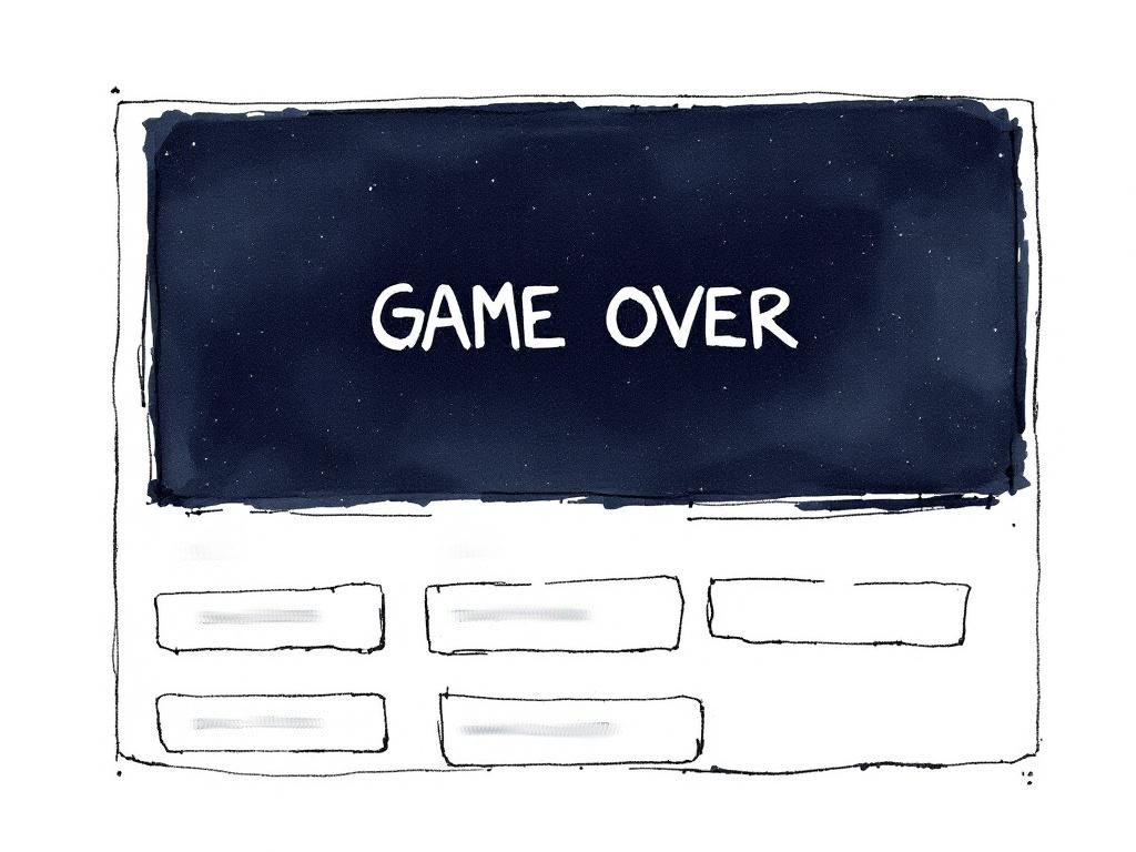 Game Over screen of a hypothetical video game